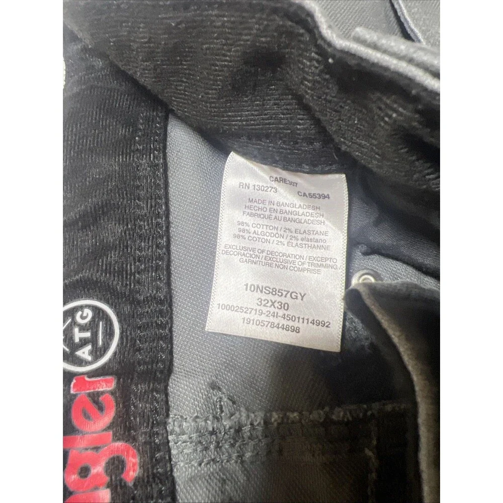 Wrangler Pants Mens 32x30 Gray ATG All Terrain Gear Hiking Zip Pocket Stretch